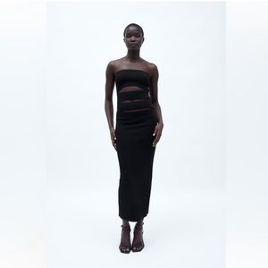 Black cut out midi dress